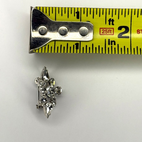 Crystal Rhinestone Silver Tone Pin - Picture 8 of 8